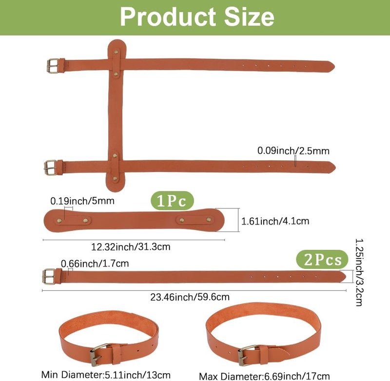 CALFOVERA PU Leather Picnic Blanket Carry Strap Portable Leather Handle Belt Rug Carrier Brown Outdoor Motorcycle Bedroll Adjustable Yoga Mat Strap Holder for Carpet Home Camping Travel Beaches - Image 2